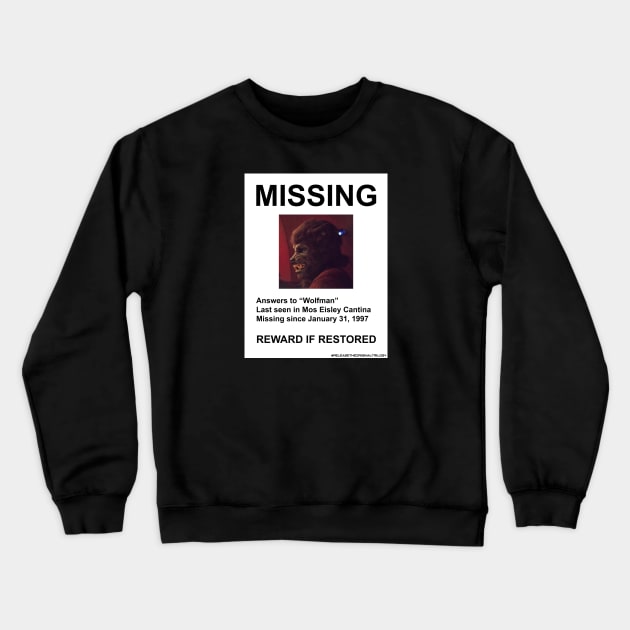 Missing Wolfman Crewneck Sweatshirt by doubleofive